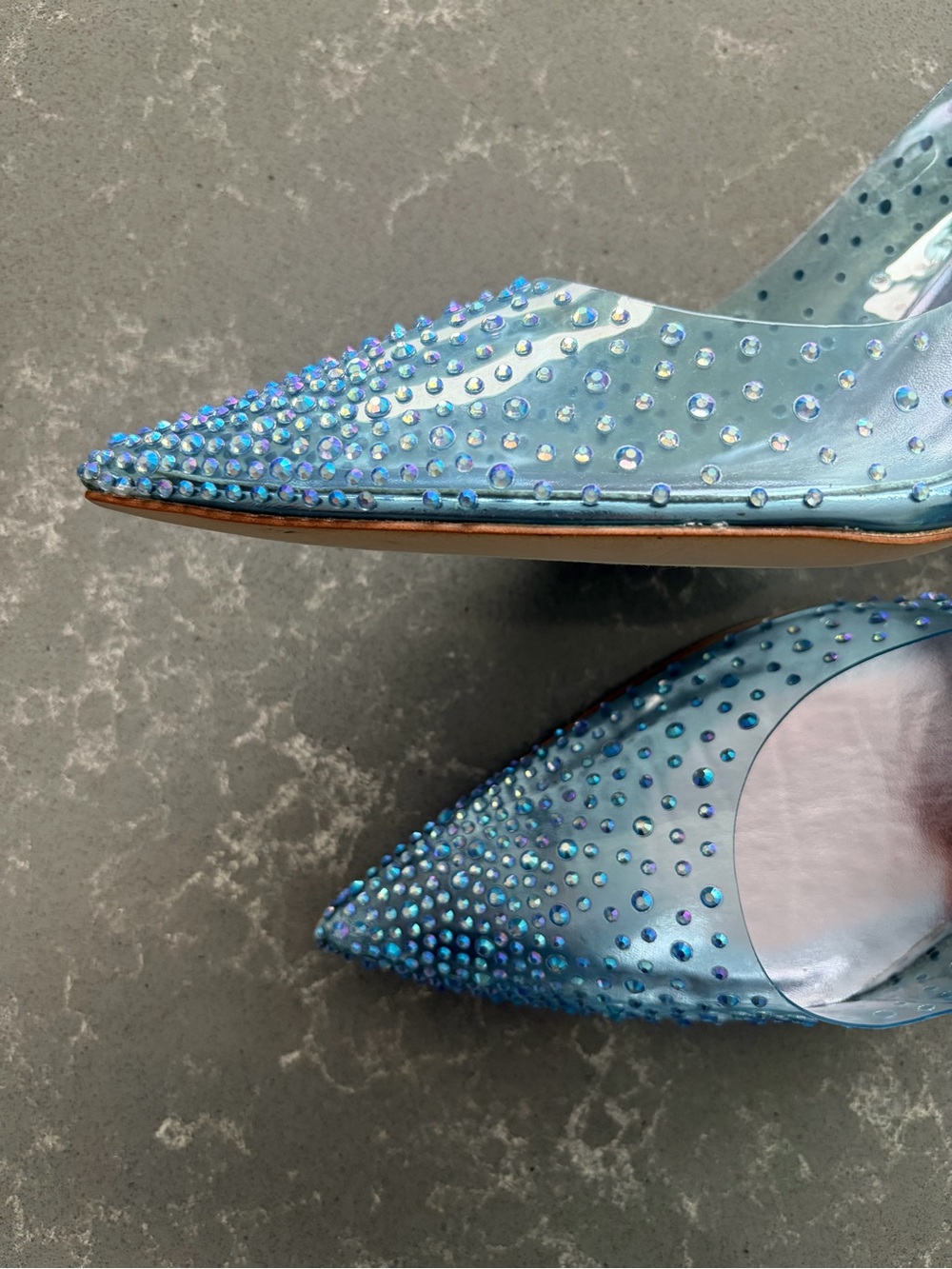Jeffrey Campbell for Anthropologie Light Blue Crystal-Studded Pointed Pumps, 10 - Picture 7 of 9